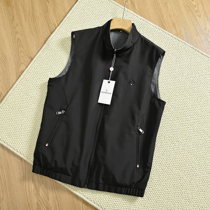 Moncler Reversible Stand-Collar Vest – 2025 Spring Collection in Black