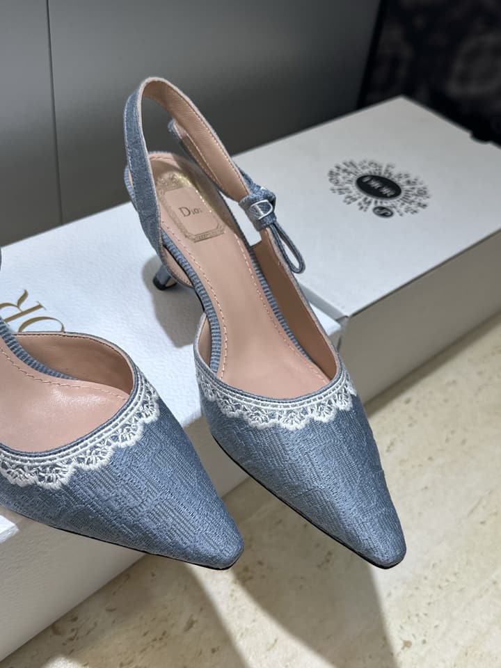 Dior J'Adior Dentelle Slingback Heels – 2026 Early Spring Haute Couture Collection in Beige
