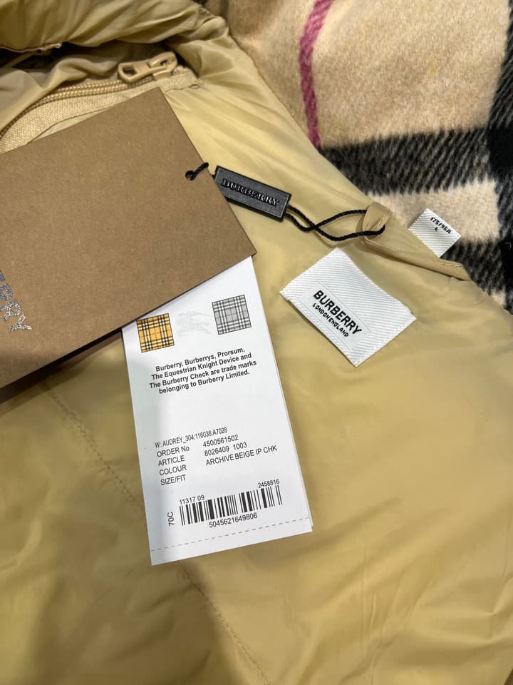 Burberry Detachable Sleeve Hooded Down Jacket in Black