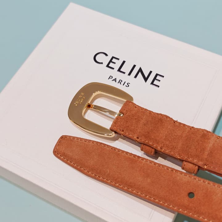 Celine 2.5cm Reversible Cowhide Belt in Classic Black