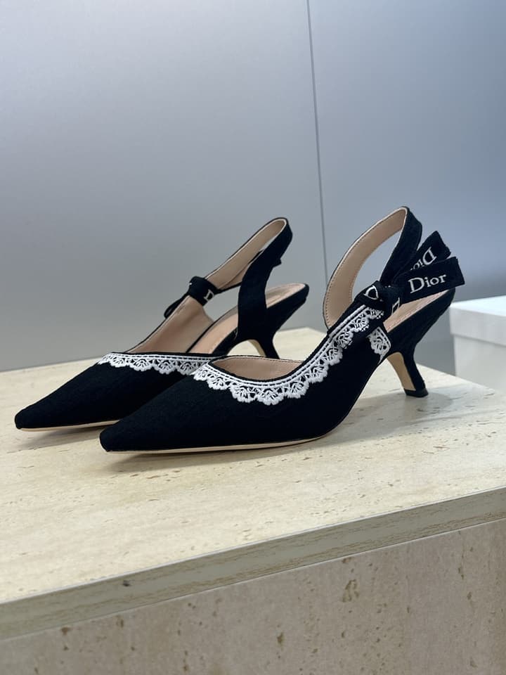 Dior J'Adior Dentelle Slingback Heels – 2026 Early Spring Haute Couture Collection in Beige