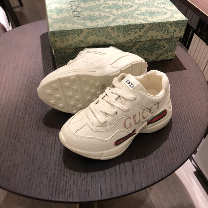 Gucci Children's Dad Sneakers – Kids Collection in Cream With Cartoon Graphic