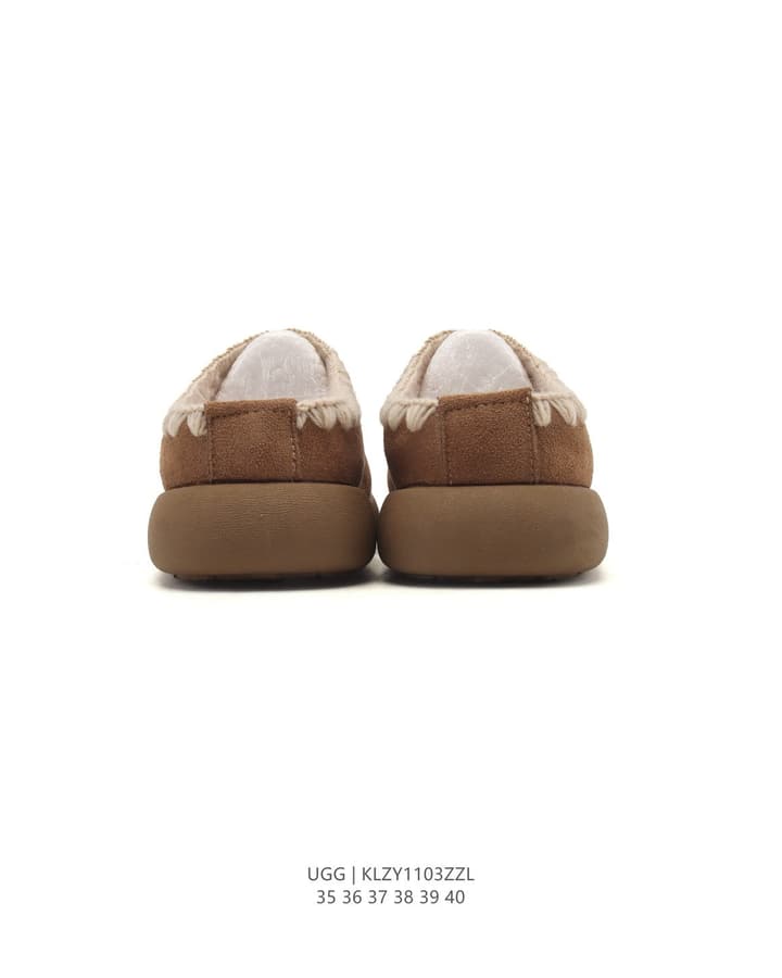 UGG Retro Color-Block Sheepskin Slippers – Autumn/Winter Collection in Brown Suede