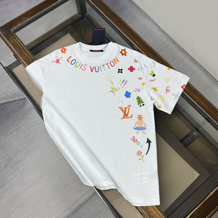 Louis Vuitton Oversized Round Neck T-Shirt – Summer Collection – 26SS in White