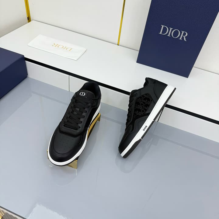 Dior Casual Calfskin Ankle Boots in Black With White Sole