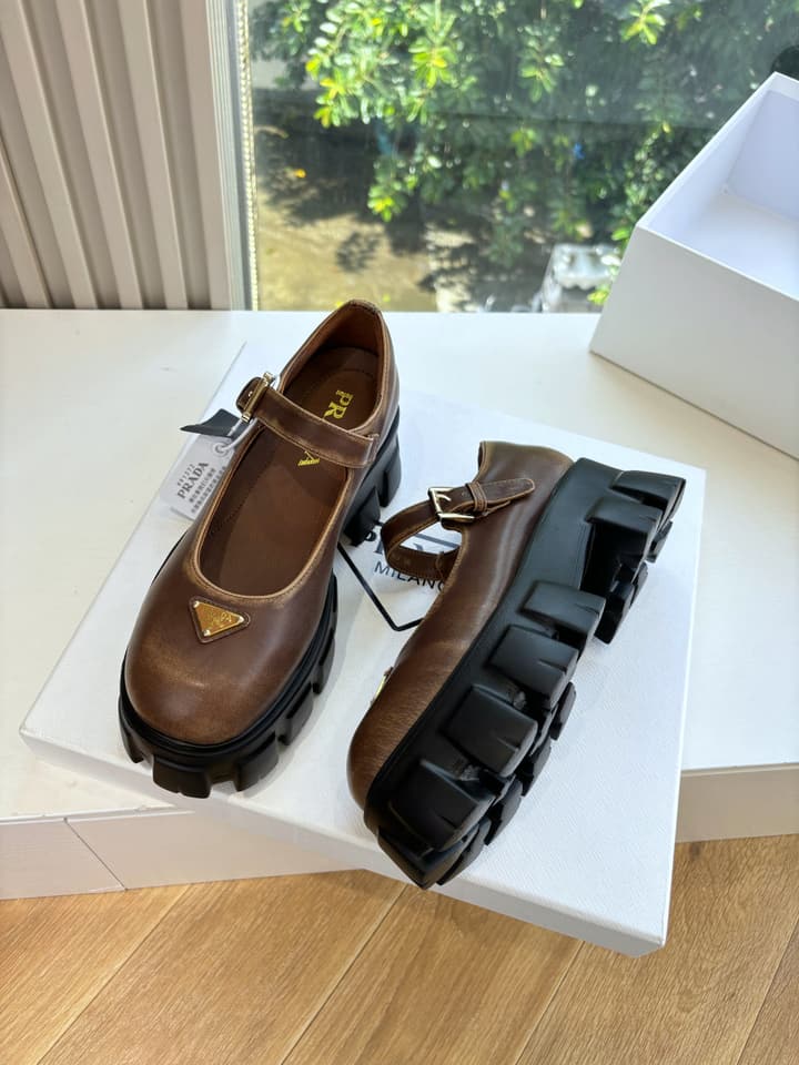 Prada Monolith Platform Mary Jane Loafers – 25FW in Assorted Leather & Suede Collection