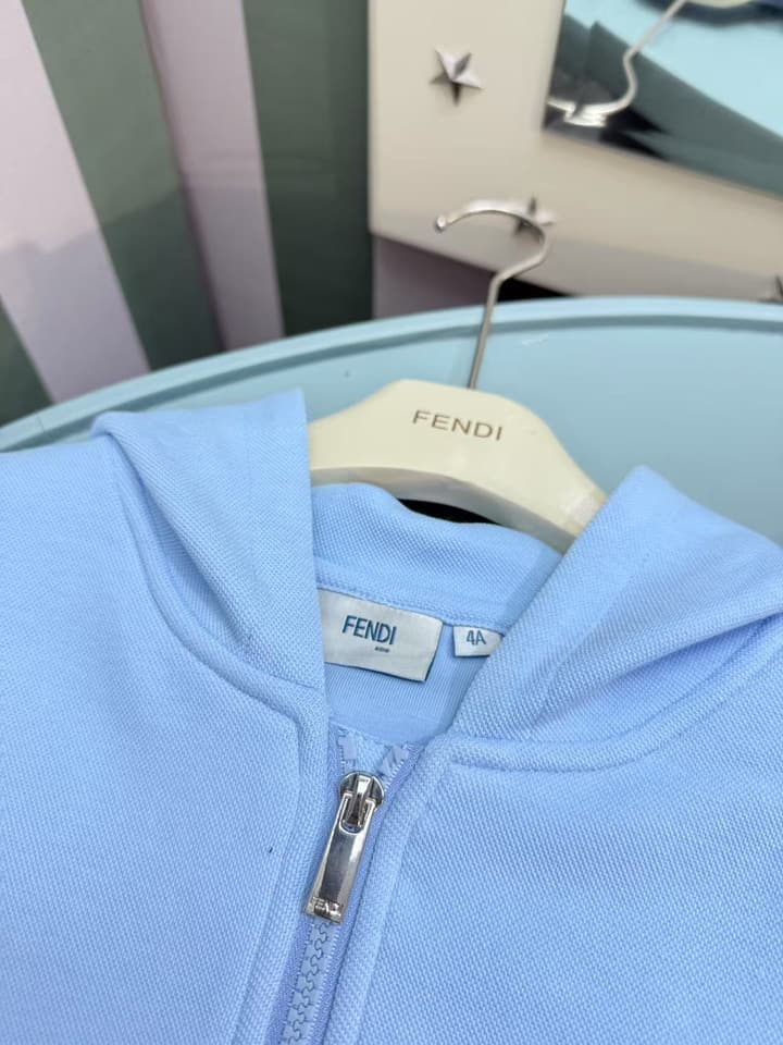 Fendi Kids Logo Embroidered Sweatshirt Set – 2025SS in Light Blue Set