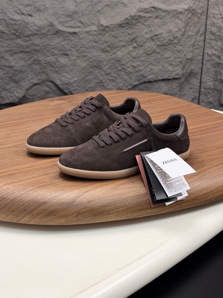 Zegna Old Money Suede Casual Sneakers