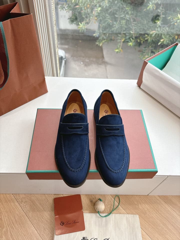Loro Piana Loafers in Black Suede