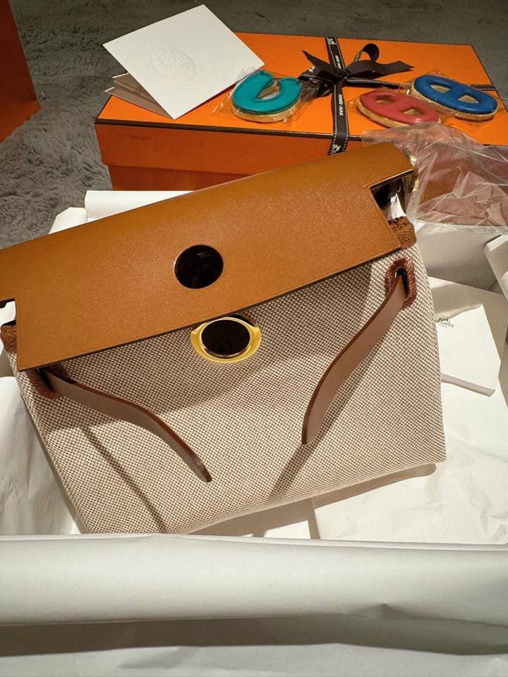 Hermès Herbag 20 Mini Canvas Woven Handbag