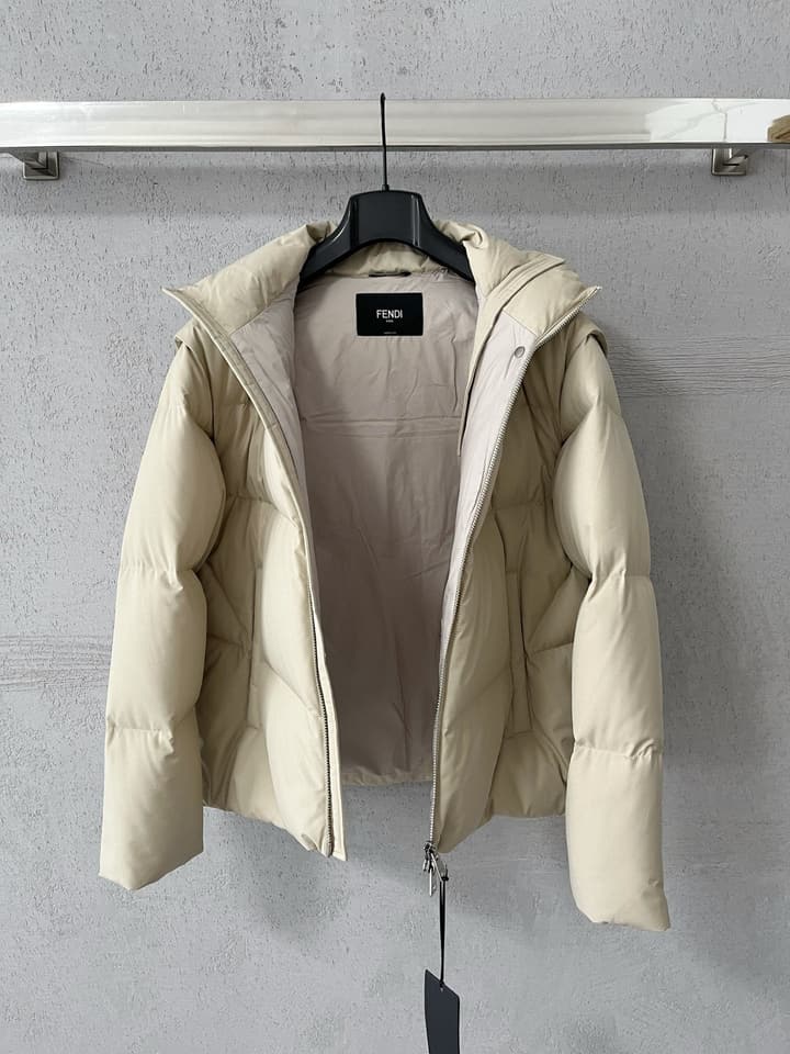 Fendi European Limited Edition Down Jacket in Cream White