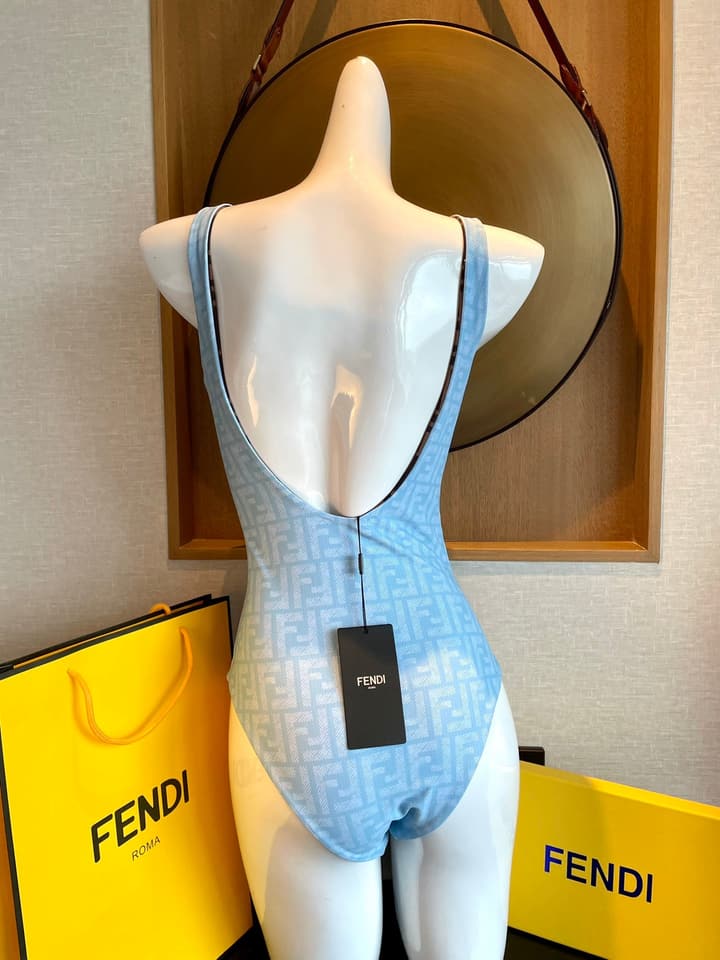 Fendi One-Piece Swimsuit in Brown Ff Monogram
