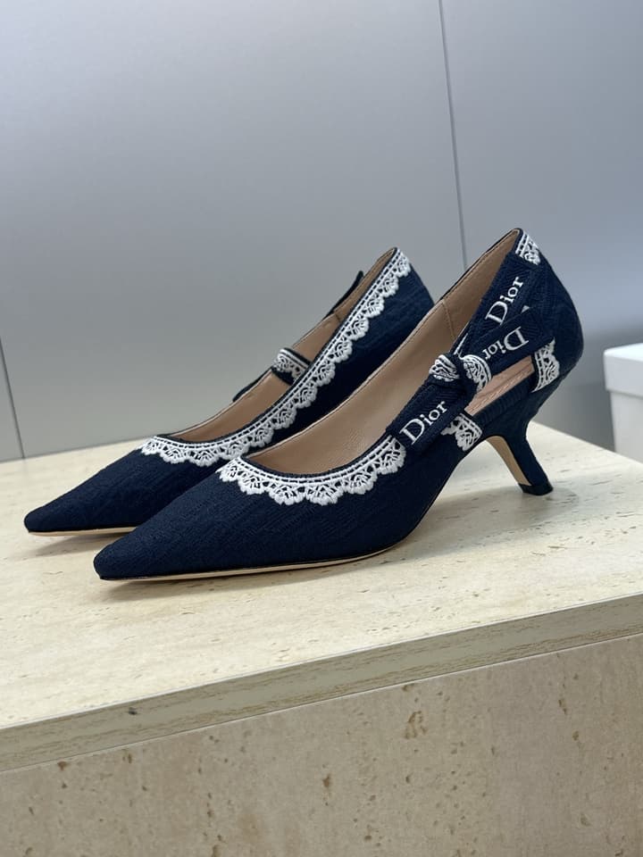 Dior J'Adior Dentelle Jelly Bow Pumps – 2026 Early Spring Collection in Black 6.5cm Heel