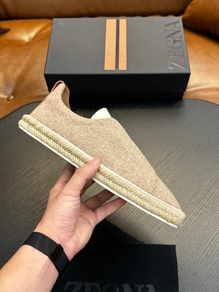 Zegna Triple Stitch Low-Top Sneakers in Dark Charcoal