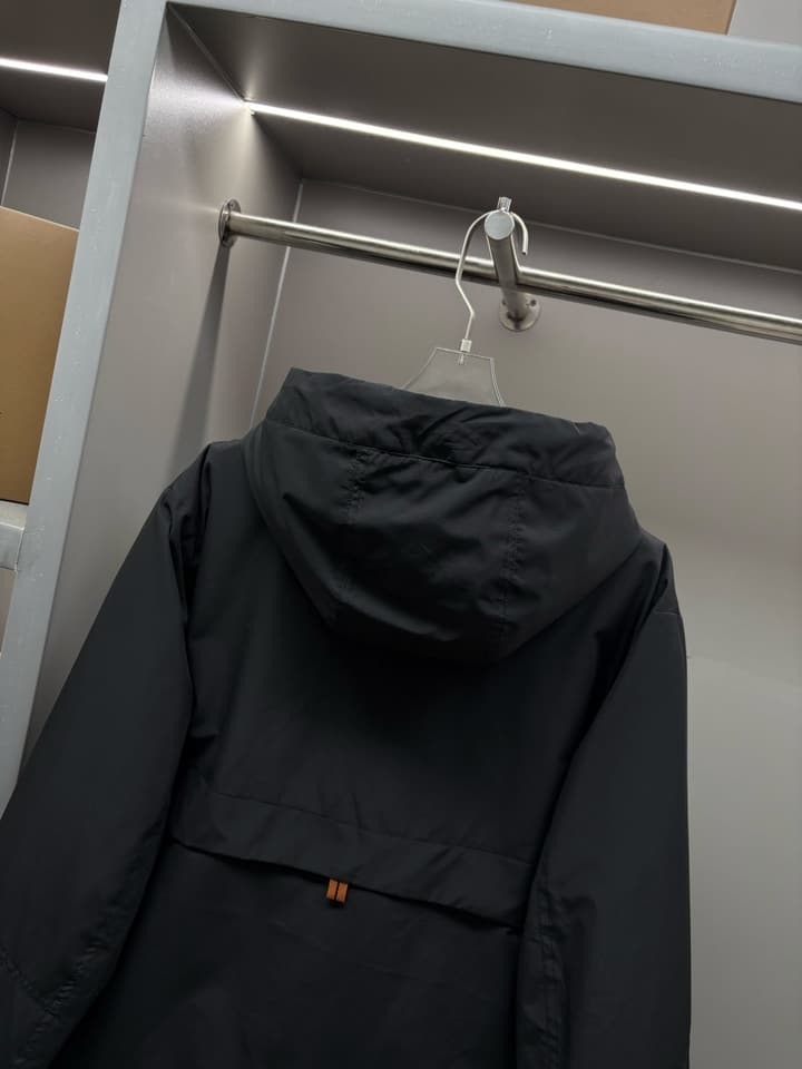 Zegna Letter Embossed Down Jacket in Classic Black