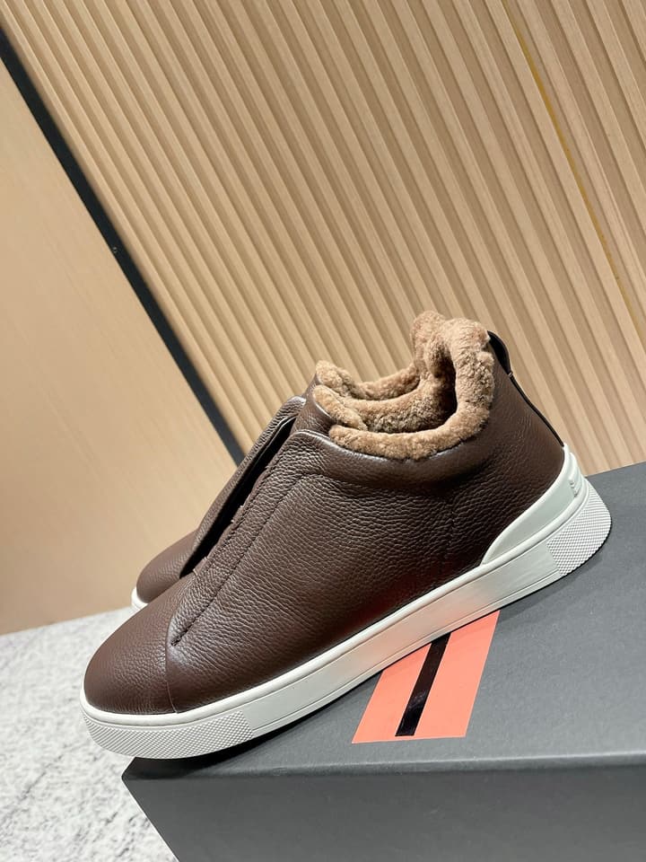 Zegna Triple Stitch Low-Top Casual Shoes – 2025SS in Black Leather