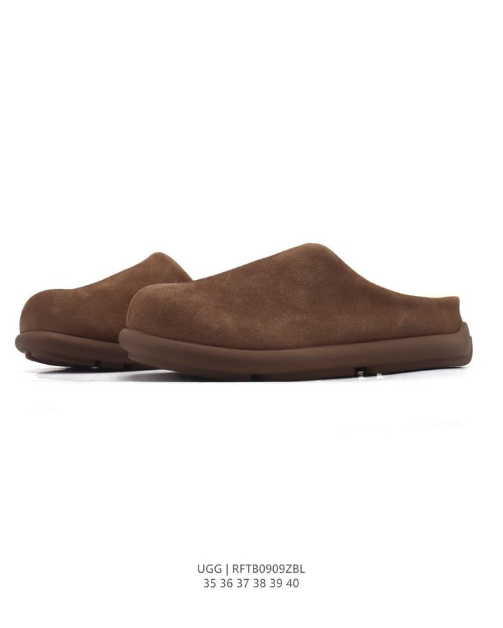 UGG Sheepskin-Lined Winter Slippers in Chestnut Brown Suede