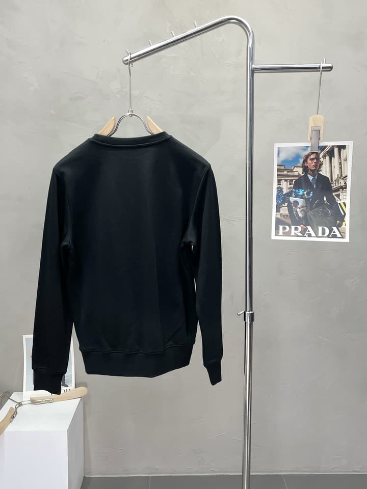 Hermès Men's Premium Casual Sweatshirt in Dark Grey/black With Flap Pocket