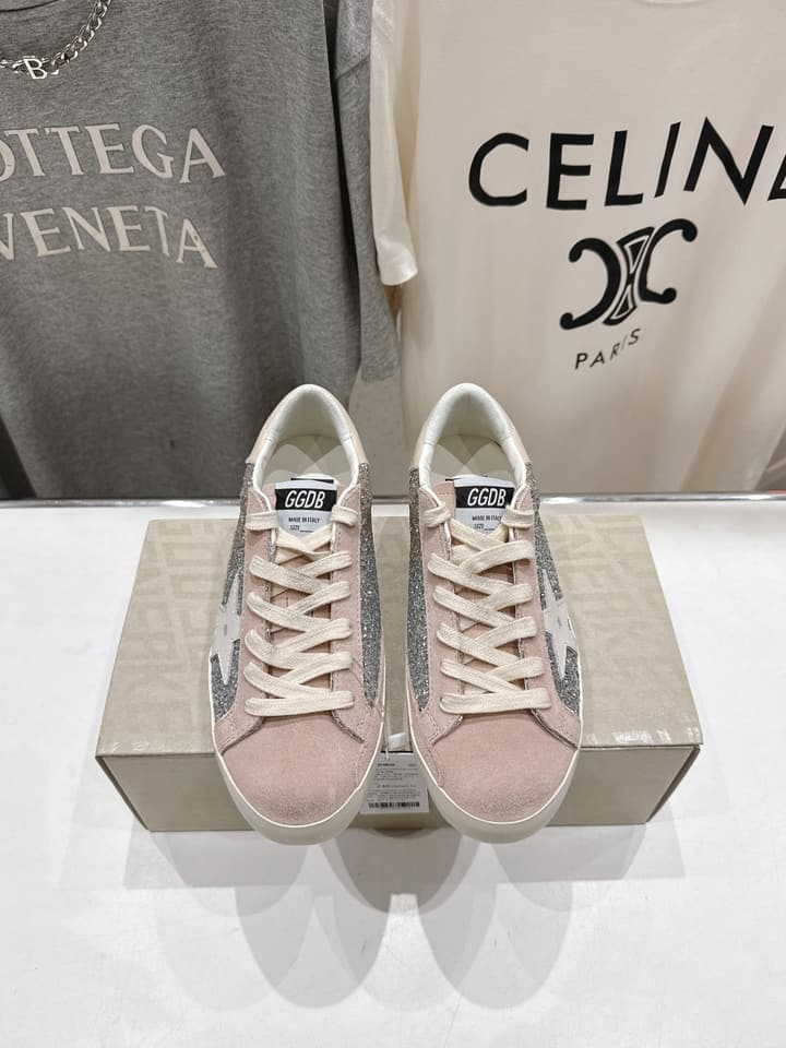 Golden Goose Distressed Sneakers in Light Pink