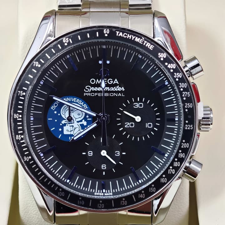 Omega Speedmaster Snoopy 50th Anniversary Quartz Watch in Blue Sub-dial Chronograph