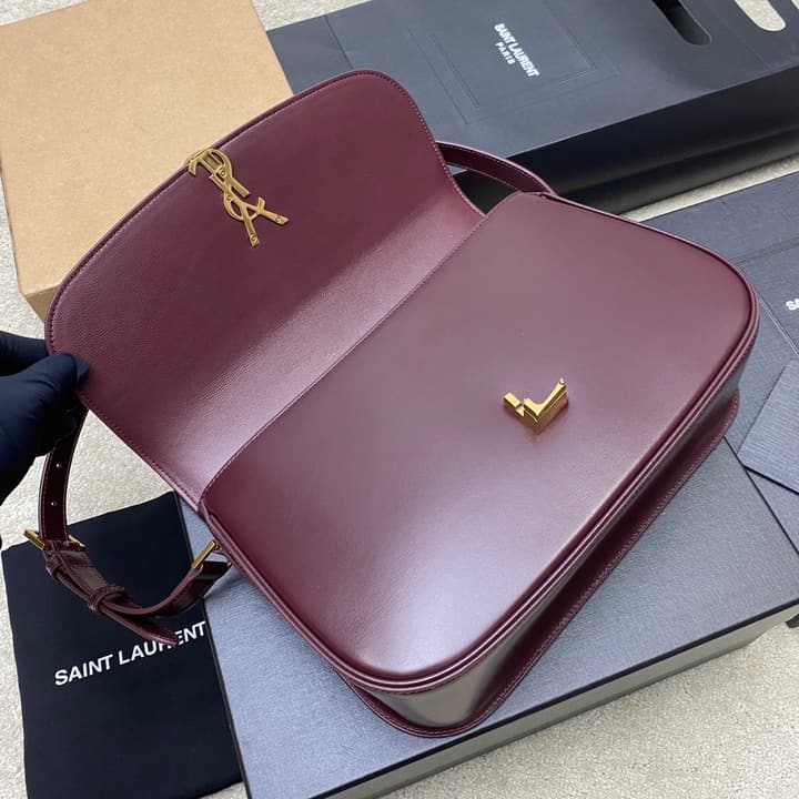 Saint Laurent Solferino Box Leather Crossbody Bag