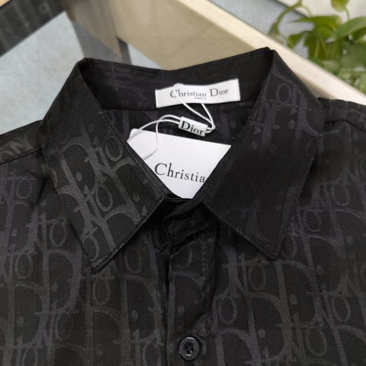 Dior Classic Oblique Jacquard Long-Sleeve Shirt – 2025SS in Black Oblique