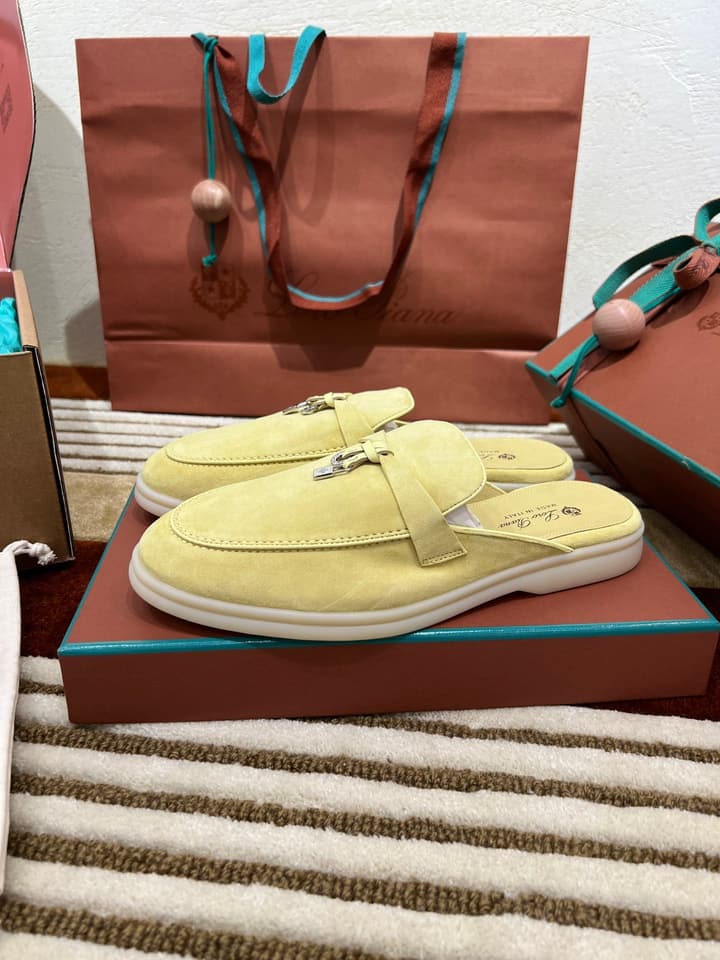 Loro Piana Women's Mules in Aqua Blue Suede