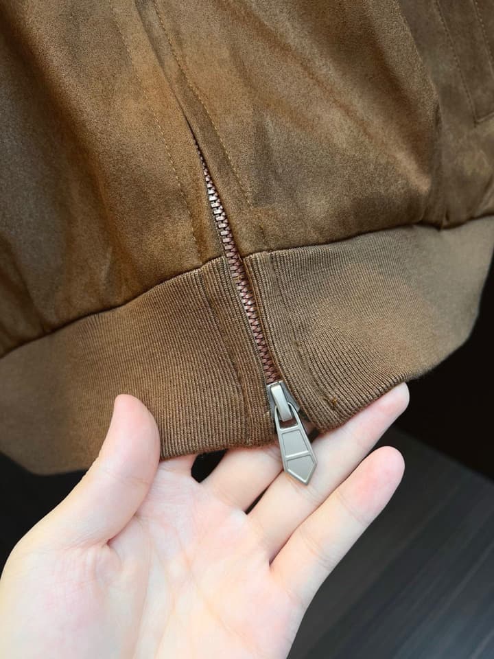Dior Classic Men's Suede Bomber Jacket in Cognac Brown Suede Jacket