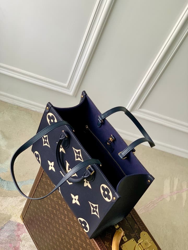 Louis Vuitton OnTheGo Medium Nautical Tote in Navy Blue Monogram Empreinte