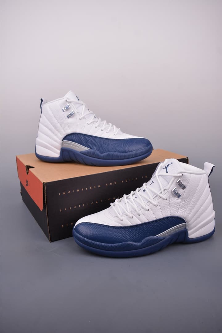 Air Jordan AJ12 White/Blue Basketball Shoes