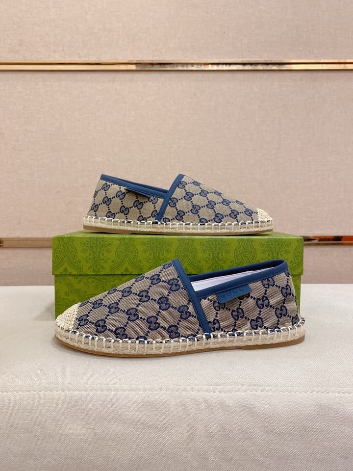 Gucci Men's Slip-On Loafers in Blue Monogram