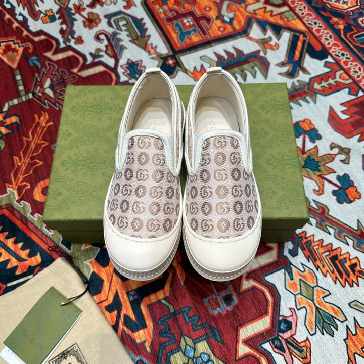 Gucci Kids Footwear – Kids Collection in Beige Plaid Slip-on