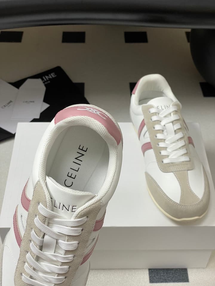 Celine Jogger Triomphe Low-Top Sneakers – 25SS Collection in Dark Green Suede