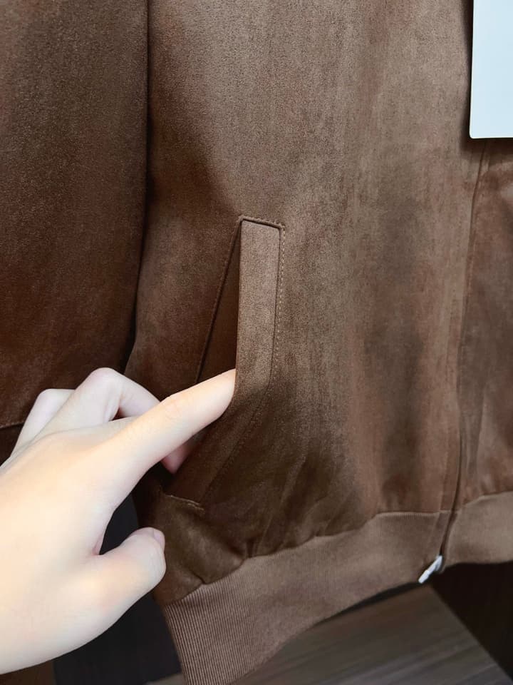 Dior Classic Men's Suede Bomber Jacket in Cognac Brown Suede Jacket