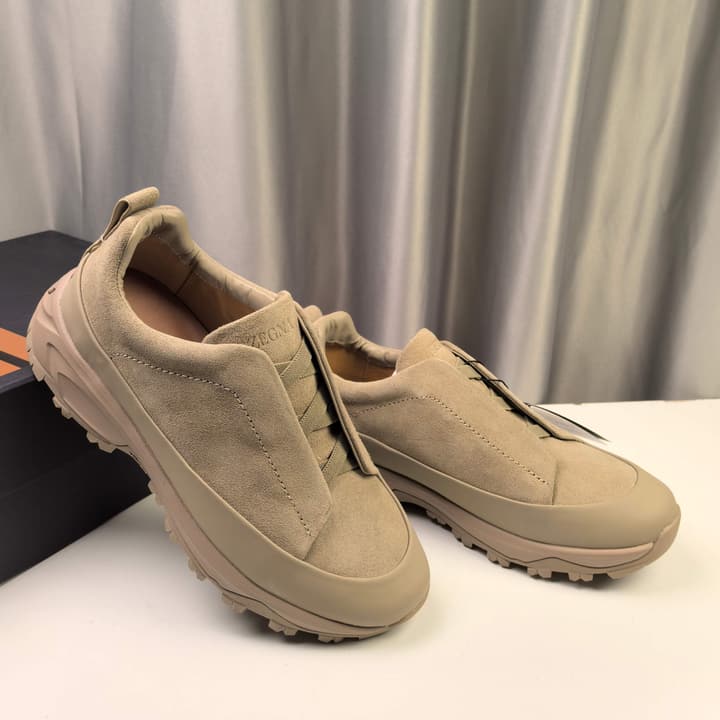 Ermenegildo Zegna Triple Stitch™ Monte Luxury Casual Shoes in Black Leather