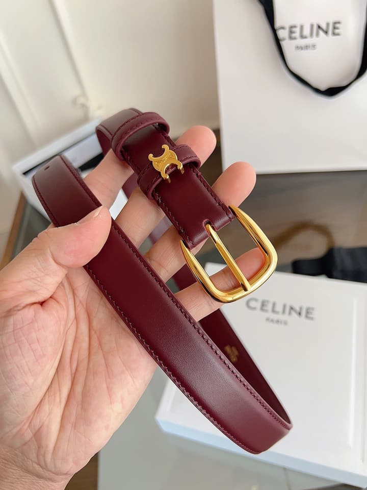 Celine Vivienne Taurillon 25mm Belt in Black Taurillon Leather
