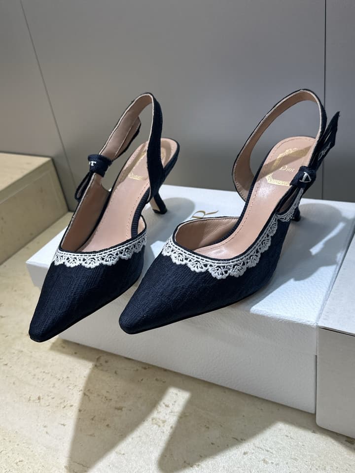 Dior J'Adior Dentelle Slingback Heels – 2026 Early Spring Haute Couture Collection in Beige