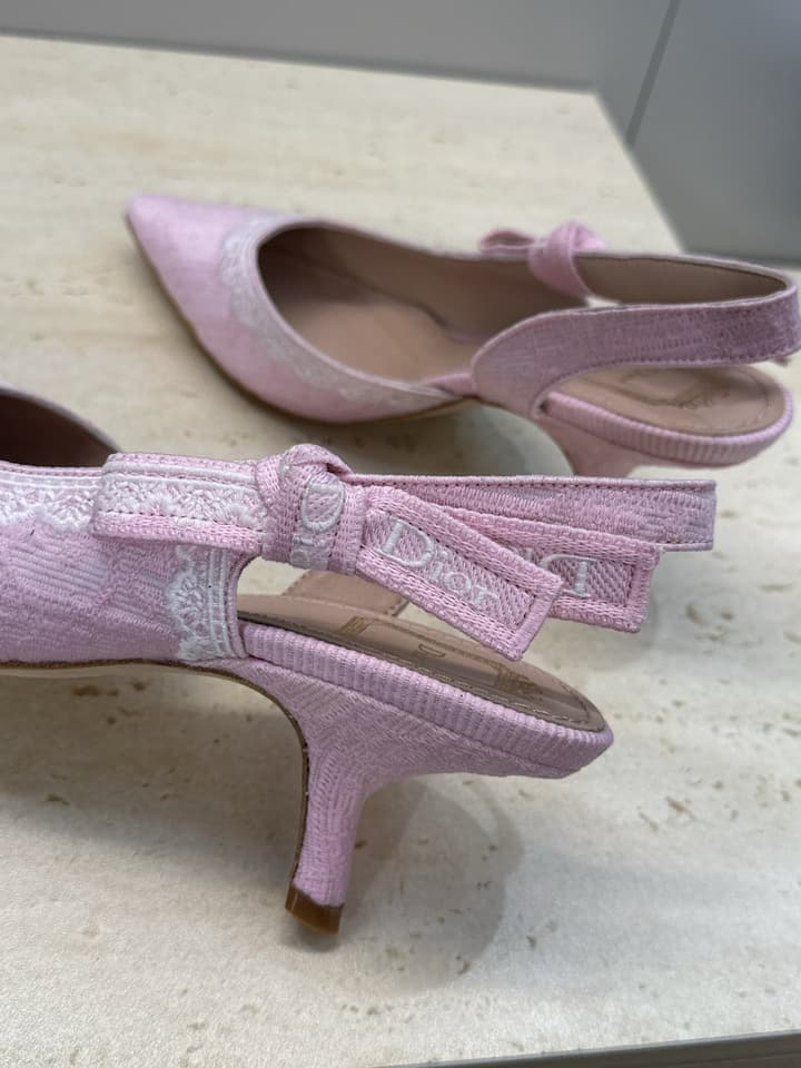 Dior J'Adior Dentelle Slingback Heels – 2026 Early Spring Haute Couture Collection in Beige