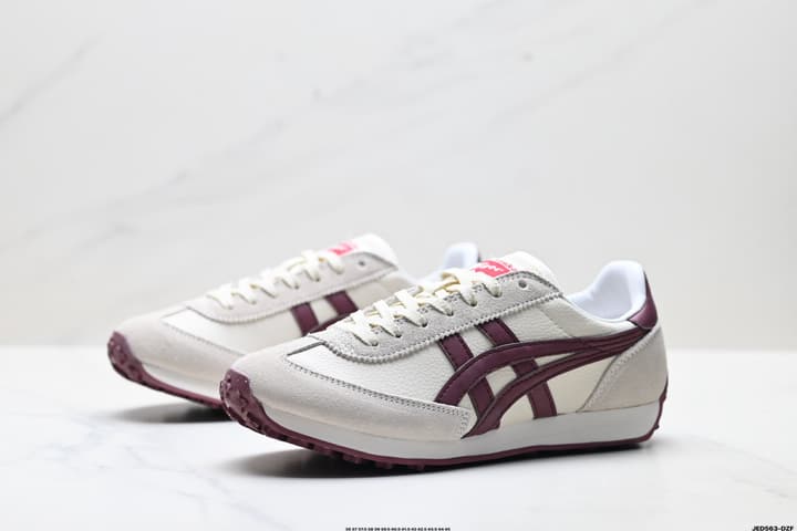 Onitsuka Tiger Edr 78 Low-Top Running Shoes in Cream And Burgundy