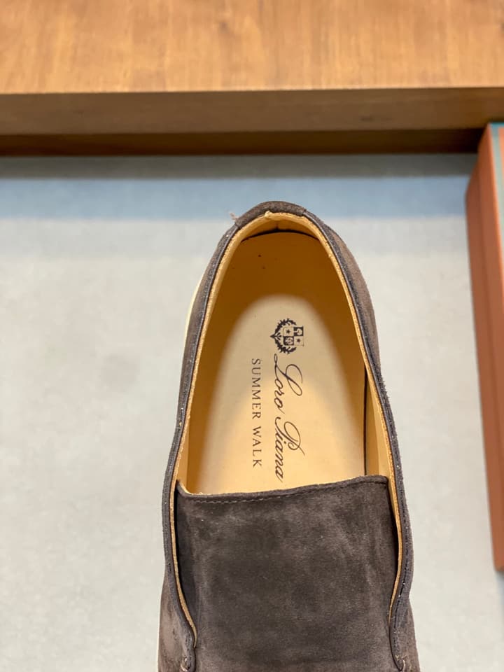 Loro Piana Suede Leather Slip-On Loafers in Camel Tan Suede