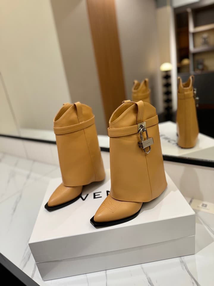 Givenchy High-Heel Embroidered Long Boots – 2024 SS in Black Leather