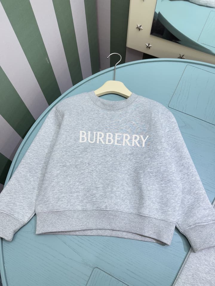 Burberry Kids Fleece Sweatshirt Set – Kids Collection – 2025FW in Light Heather Grey Set