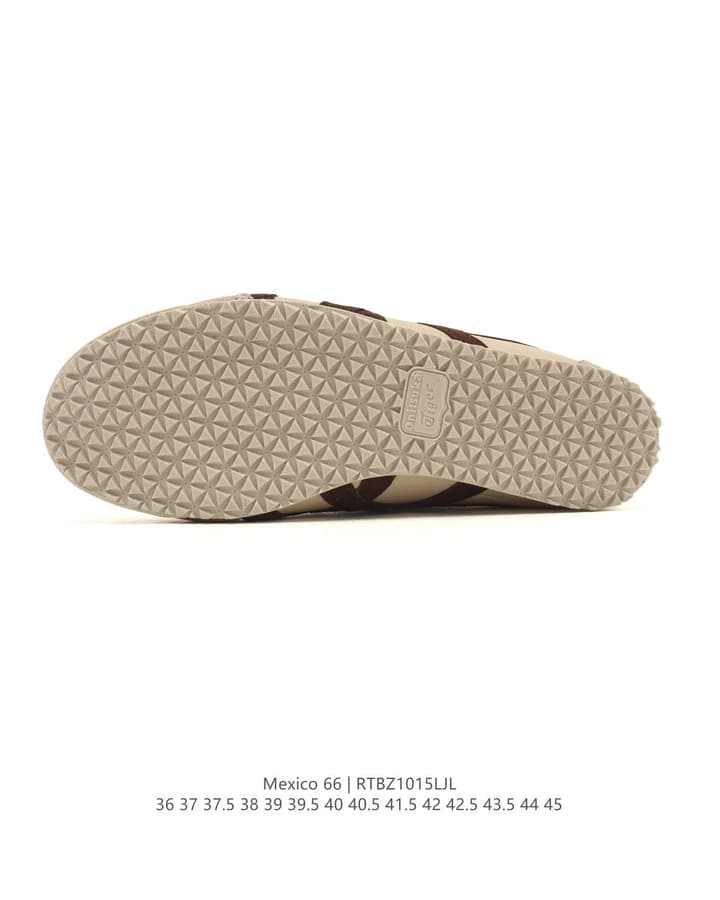 Onitsuka Tiger Mexico 66 Classic Sneakers in Beige With Dark Brown Stripes