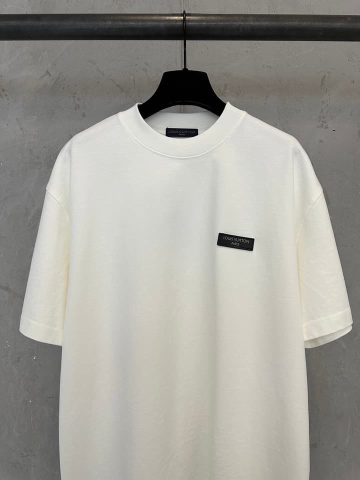 Louis Vuitton Leather Patch Crewneck T-Shirt – 26SS in White