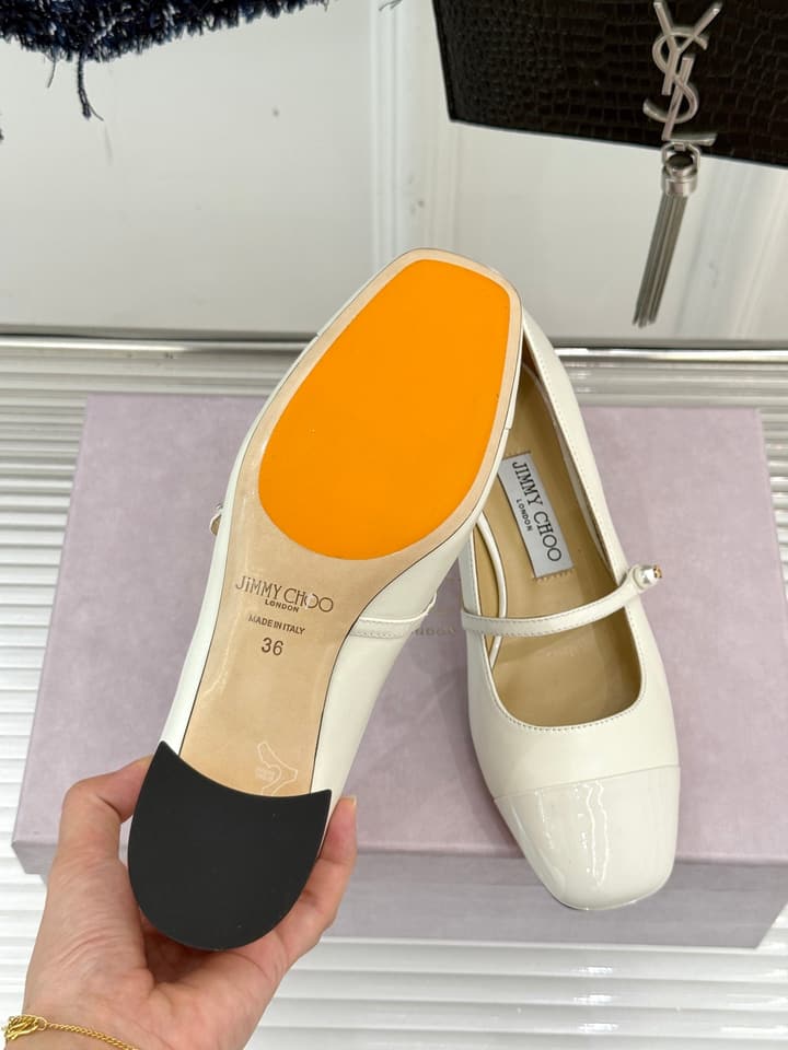 Jimmy Choo Color-block Pearl Mary Jane Heels – 25FW in Black Bow Detail
