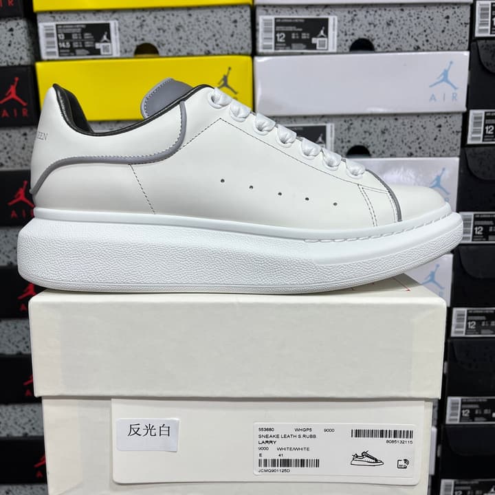 Alexander McQueen Oversized Low-Top Sneakers in All Black With White Sole
