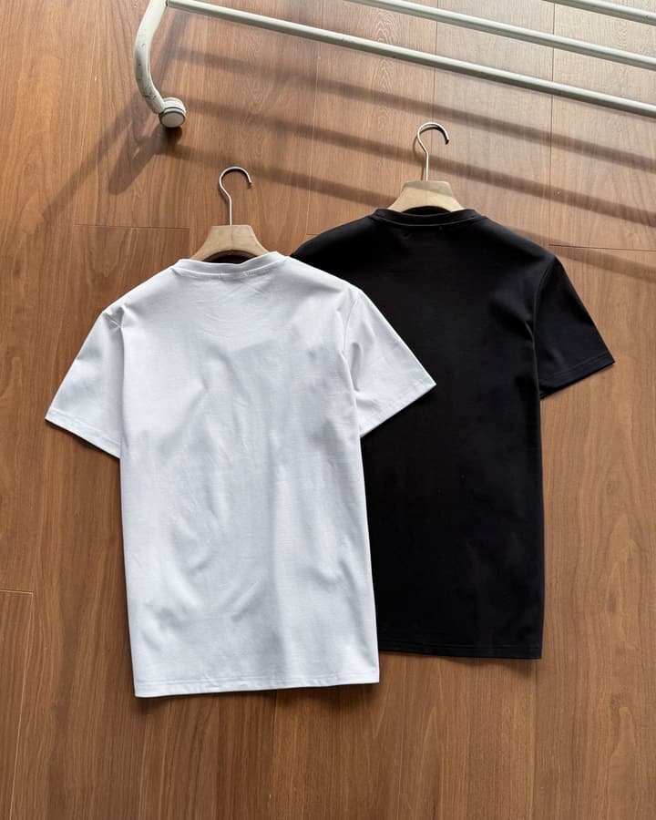 Moncler Classic Logo Embroidered T-Shirt in Classic Black