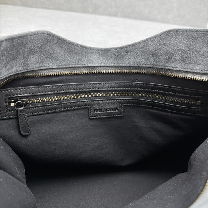 Balenciaga Le City Medium Suede Shoulder Bag in Caramel Suede