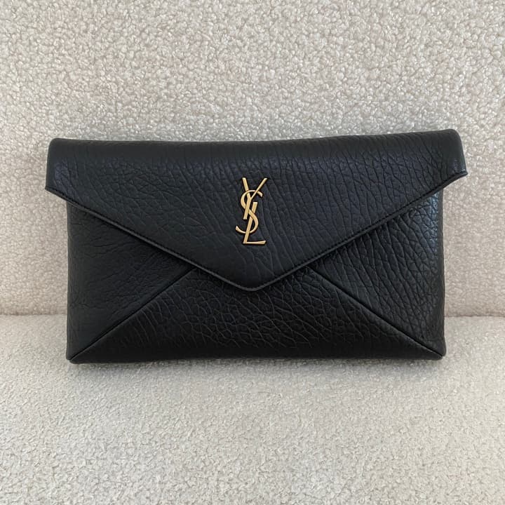 Saint Laurent Envelope Clutch Bag in Camel Brown