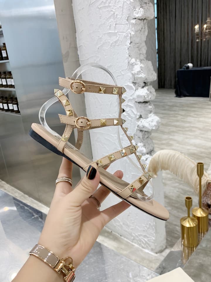 Valentino Studded Classic Block Heel Sandals in Black